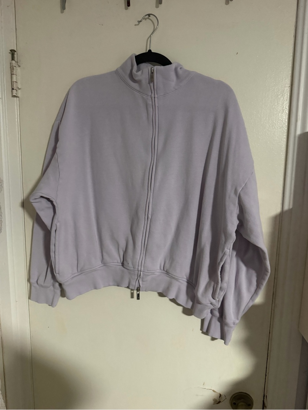 PINK Victoria's Secret Lavender Lilac Mock Neck Full Zip Sweatshirt Jacket M